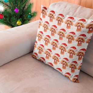 Coussin Race de chien Caniche Étoiles de Noël