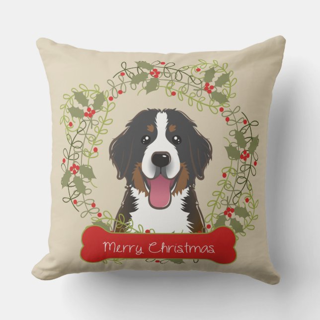 Coussin Race de chien de Joyeux Noël (Recto)