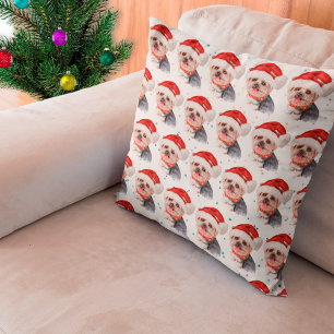 Coussin Races de chiens Yorkshire Terrier Noël Stars