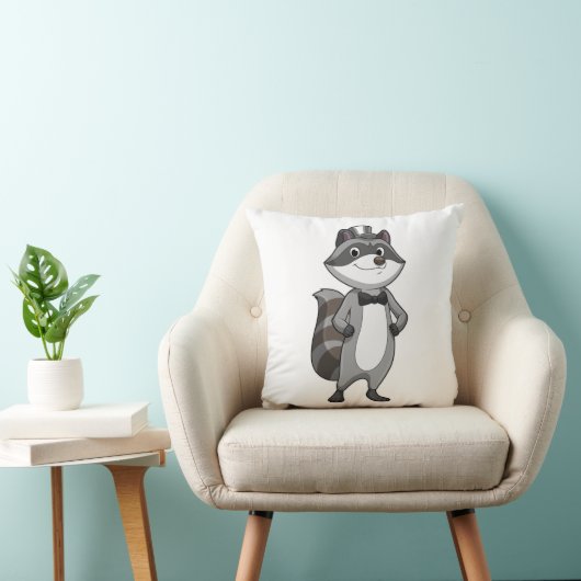 Coussin Racoon comme groom avec Cravate (Chaise)
