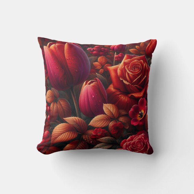 Coussin "Radiant Raindrop Fall Floral Art" (Recto)