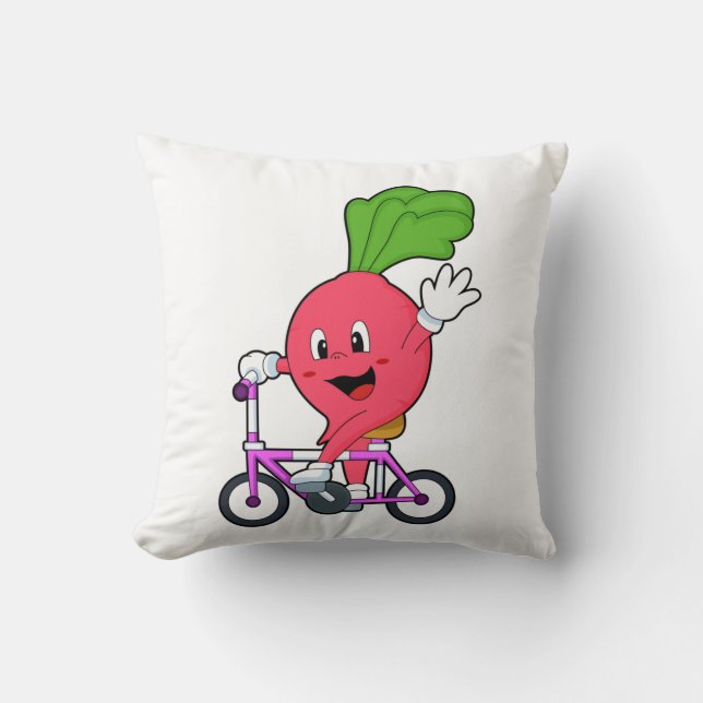 Coussin Radish avec vélo (Recto)
