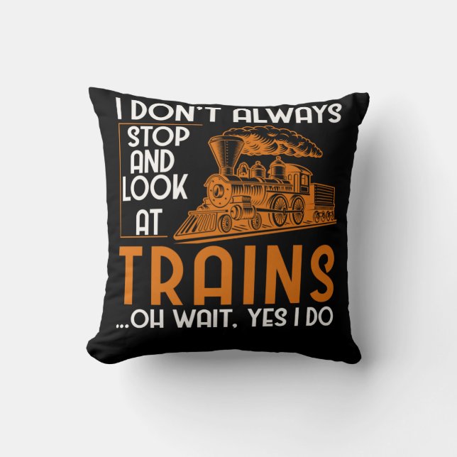 Coussin Railfan Funny Trainspoter Train Lover Railroad (Recto)