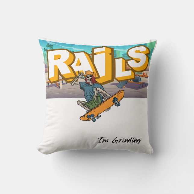 Coussin Rails Je meule l'oreiller à lancer (Recto)