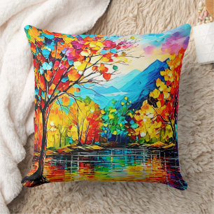Coussin Rainbow Autumn Lake Art