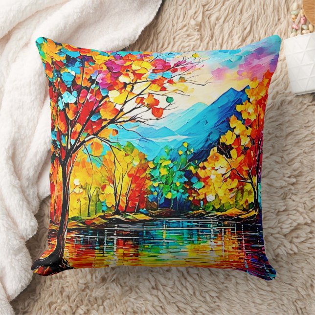 Coussin Rainbow Autumn Lake Art (Couverture)
