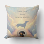 Coussin Rainbow Bridge Dachshund Memorial Pillow Custom (Recto)