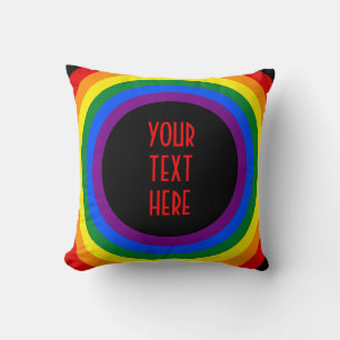 Coussin RAINBOW FLAG BUTTON + your sign or text