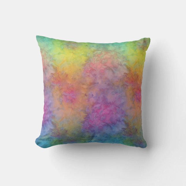Coussin [Rainbow Frost] Tie-Dye multicolore (Recto)