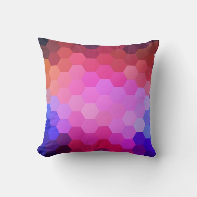 Coussin Rainbow Hexagon Chevron Motif #2 (Recto)