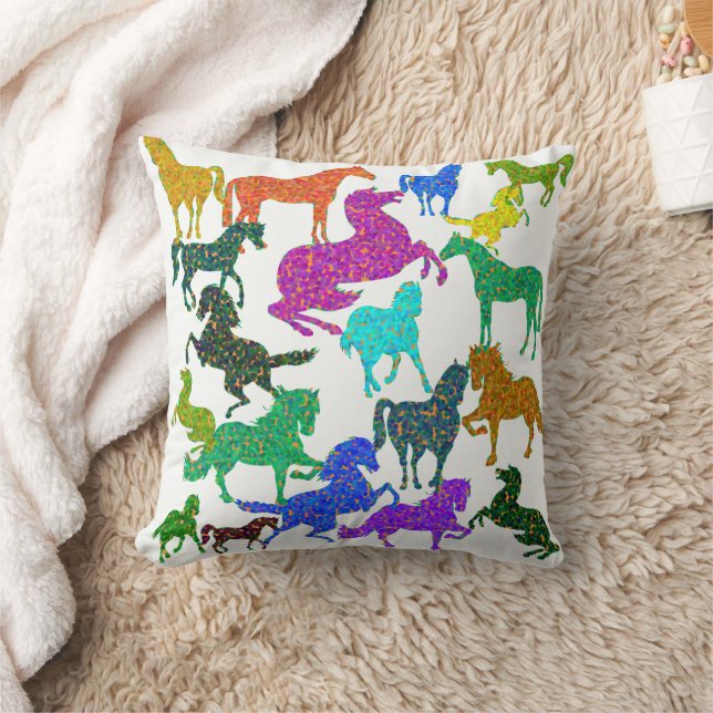 Coussin Rainbow Horses - "Dotty about Horses !" (Couverture)