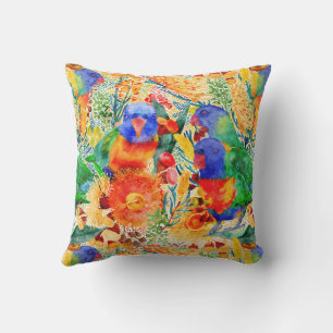Coussin Rainbow Lorikeet Garden