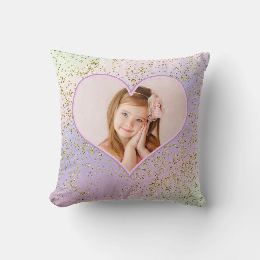 Coussin Rainbow Pastel Gold Parties scintillant Photo du c (Recto)