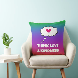 Coussin Rainbow Penser l'amour et la gentillesse Jeter l'o