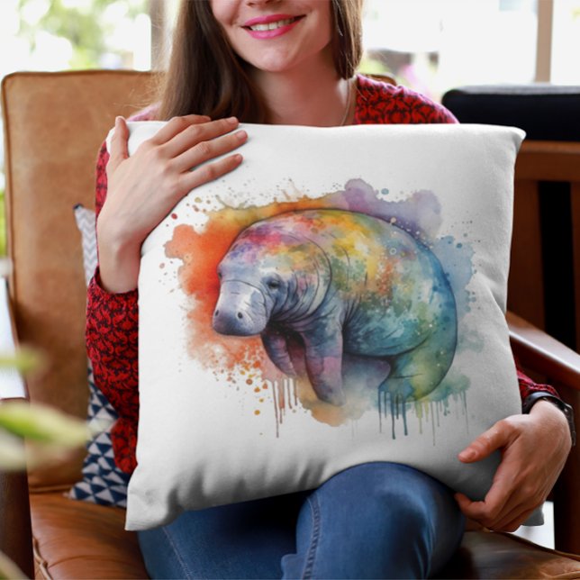 Coussin Rainbow Reef Manatee (Créateur téléchargé)