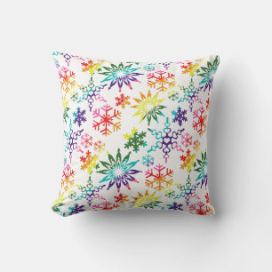 Coussin Rainbow Snowflakes Motifs