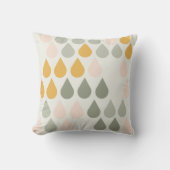 Coussin Raindrops Pastel Print Pink Sage Green Mustard (Recto)