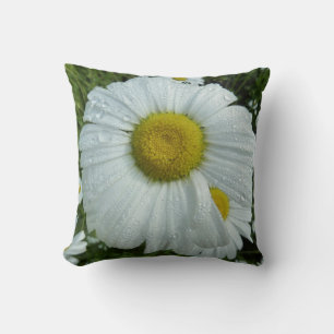 Coussin Raindrops sur Daisy I Floral Fleur sauvage