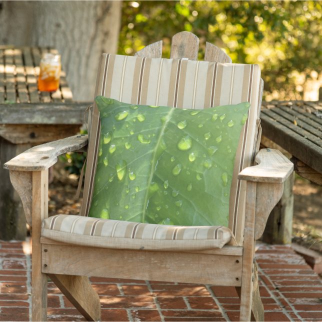 Coussin Raindrops sur une feuille (Chaise)