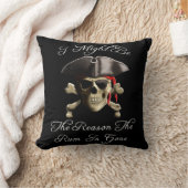 Coussin Raisonnent le rhum est crâne allé de pirate (Couverture)