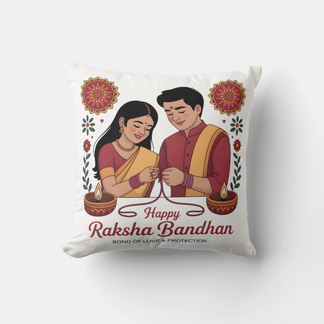 Coussin Raksha Bandhan Throw Pillow (Recto)