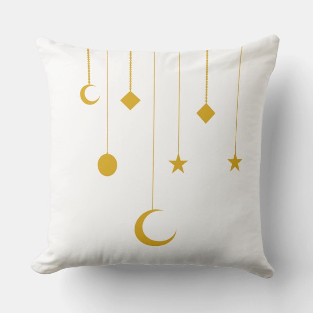 Coussin Ramadan Golden Hanging Ornaments Pillow (Recto)