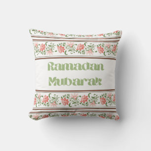 Coussin Ramadan Moubarak motif de bordure arabe islamique