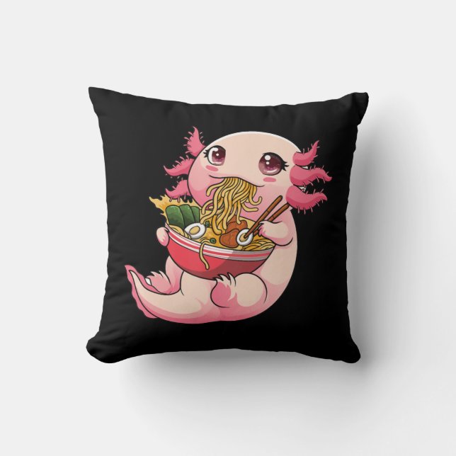 Coussin Ramen Axolotl Kawaii Anime Japonaise Nourriture Fi (Recto)