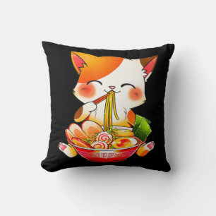Coussin Ramen Cat Neko Anime Kawaii Japonais Cadeau alimen