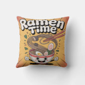Coussin Ramen Time - Joli bol de dessin animé Ramen Bowl (Verso)