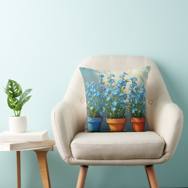 Coussin Rangée de Plantes oubliés dans des pots à fleurs (Chaise)
