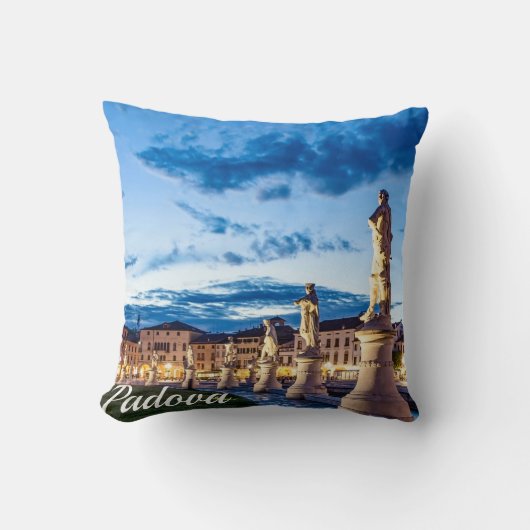 Coussin Rangée de statues illuminées à Padova (Recto)