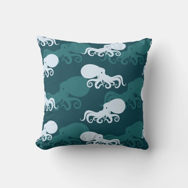 Coussin Rangées de motif de poulpe (Recto)