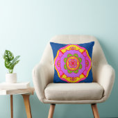 Coussin Rangoli coloré lumineux et audacieux (Chaise)