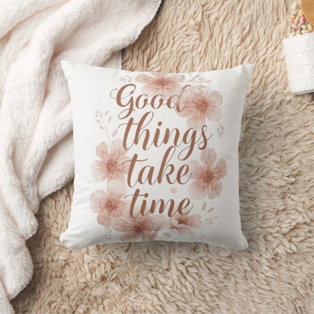 Coussin Rappel doux avec des florales douces (Couverture)