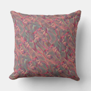 Coussin Rapport bizarre ton satiné, pêche ou corail vivant
