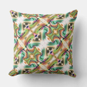 Coussin Rapport vert et marron qui rappelle le bambou