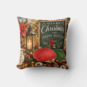 Coussin Raquette de ping pong et balle avec thème de Noël