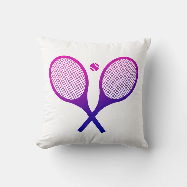 Coussin Raquettes de tennis Magenta à violet Ombre (Recto)