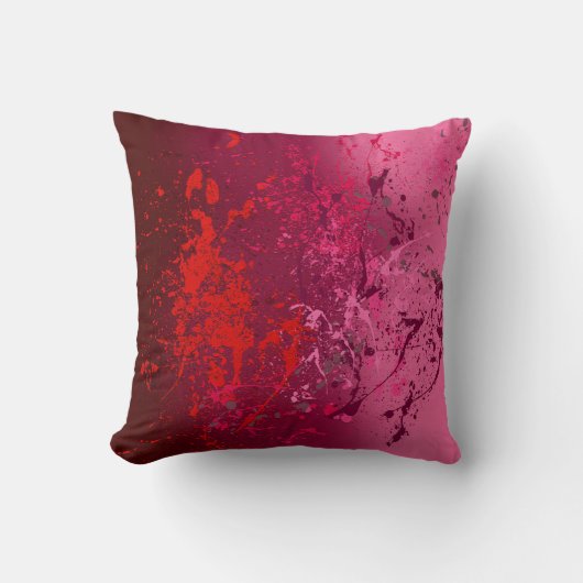 Coussin Raspberry Flurry: Abstract spatter art (Recto)