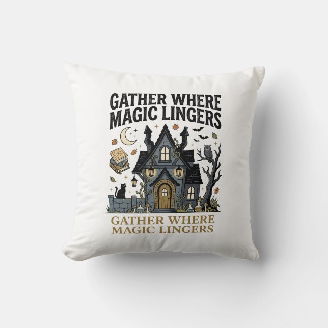 Coussin Rassemblement de la maison hantée d'Halloween (Recto)