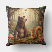 Coussin Rassemblement forestier de jolis animaux (Verso)
