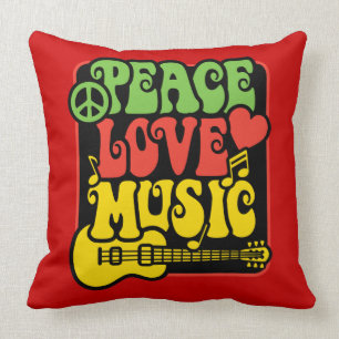 Coussin Rasta Peace Love Music
