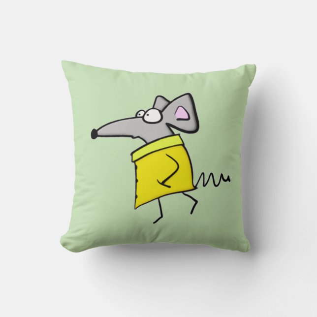 Coussin Rat sur la passerelle (Recto)
