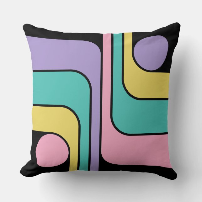 Coussin Rationalisation Moderne Style rétro Design géométr (Recto)