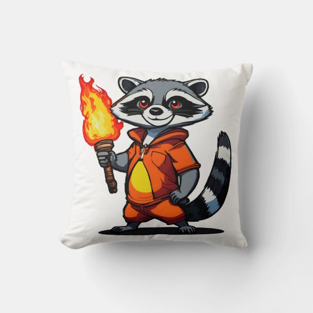 Coussin Raton laveur avec torche (Recto)
