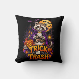 Coussin Raton laveur Halloween Vampire Trick or Trash