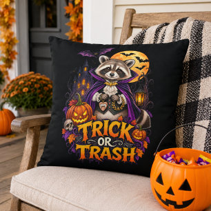 Coussin Raton laveur Halloween Vampire Trick or Trash