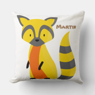 Coussin Raton laveur mignon coloré Safari de la nurserie j