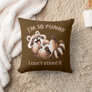 Coussin Raton laveur rigolard dessin animé drôle